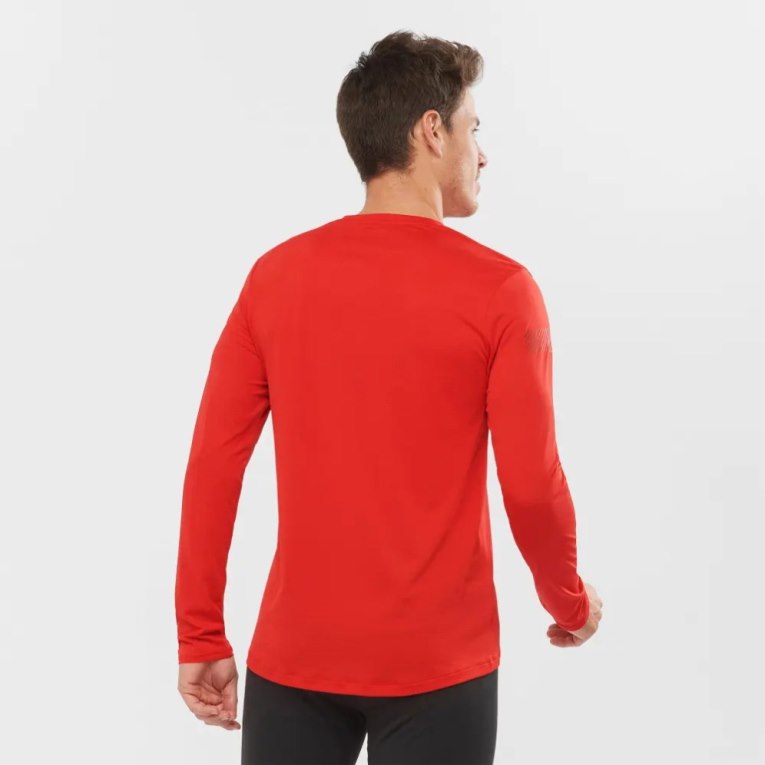 Pánské Tričko Salomon Agile Long Sleeve Červené | CZ 83KSCLF